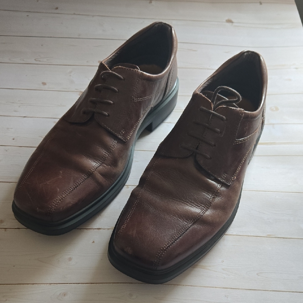 Ecco Helsinki 2 Men's Dark Brown Leather Lace up Derbys Shoes 12-12.5